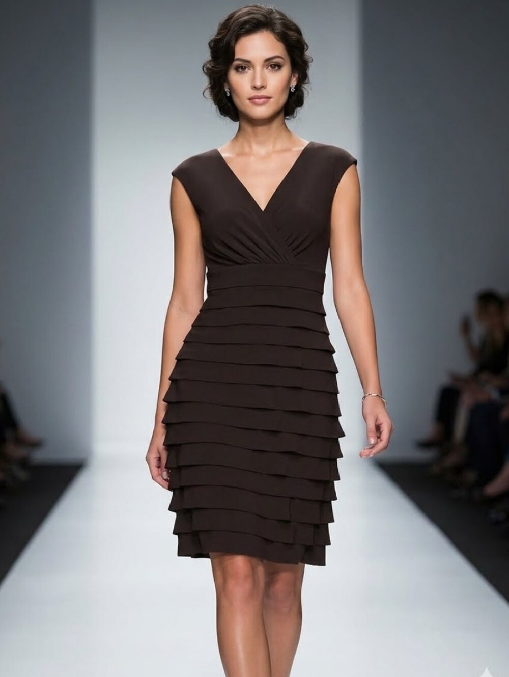 Classic Black V-Neck Tiered Sheath Dress - American Living